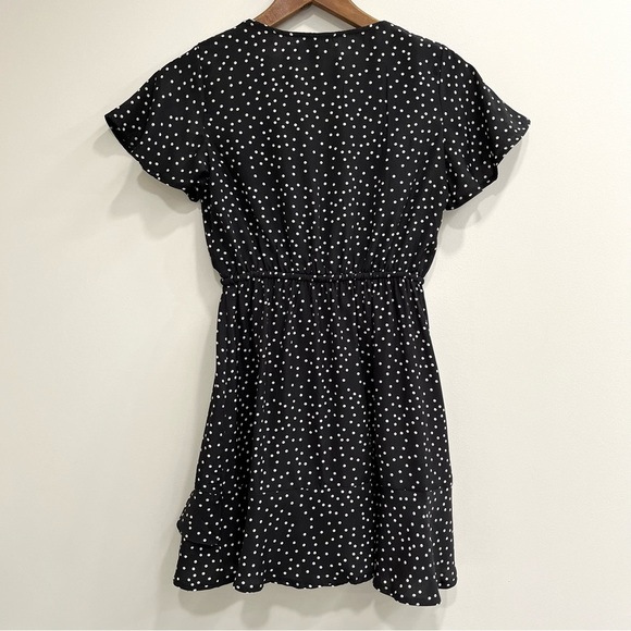 Princess Polly Bobbie black white polka dot mini dress flutter sleeves size 4 - Picture 5 of 12